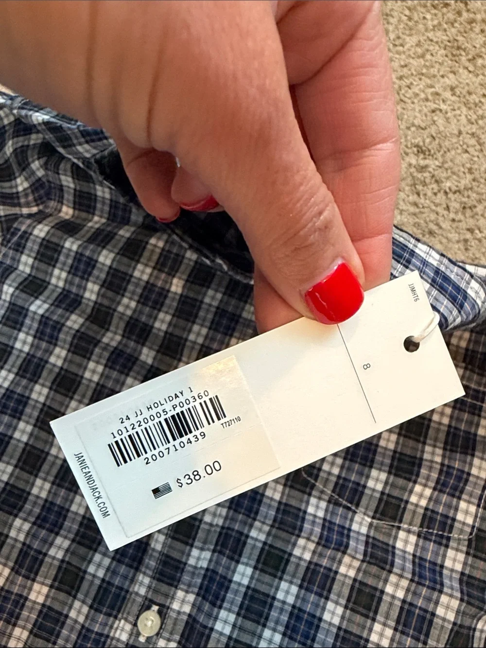 NWT Janie & Jack Plaid Poplin Shirt, 8